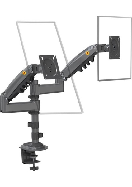 Nb Ergonomic H180 17"-27" Uyumlu Çift Kol Amortisörlü 2-9kg Profosyonel Monitör Standı