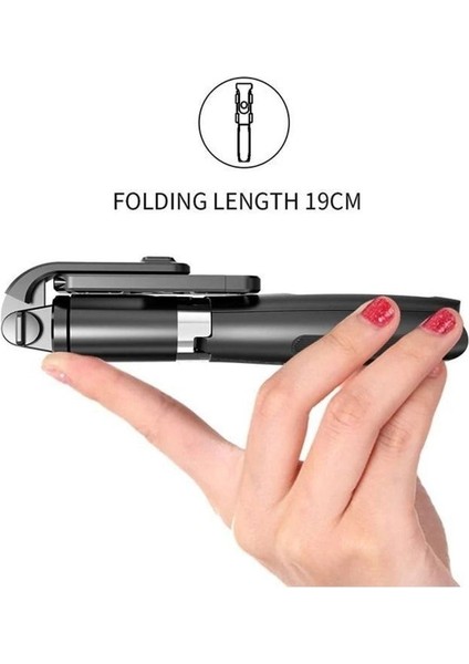 Bluetooth Kumandalı LED Işıklı 360 Derece Dönebilen Mini Selfie Stick Telefon Tutucu Kumandalı Öz modelleri