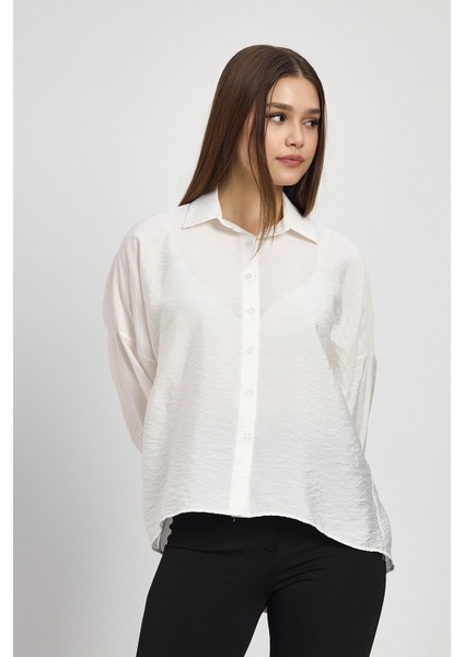 4316A Oversize Klasik Gömlek Beyaz fırsatları