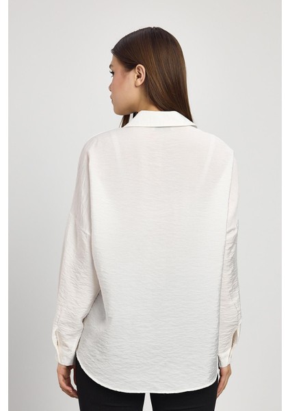 4316A Oversize Klasik Gömlek Beyaz indirimleri