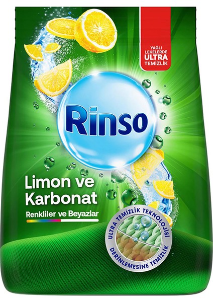 Toz Çamaşır Deterjanı Renkliler ve Beyazlar Için Limon ve Karbonat 6 kg X1