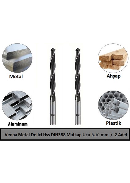 Metal Delici Hss DIN388 Matkap Ucu 8.10 mm Paket 2 Li