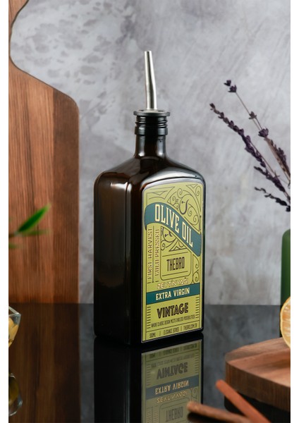 500ML Elegance Vintage Zeytinyağı Şişesi Parlak Metal Şişe Dökücülü fiyatları