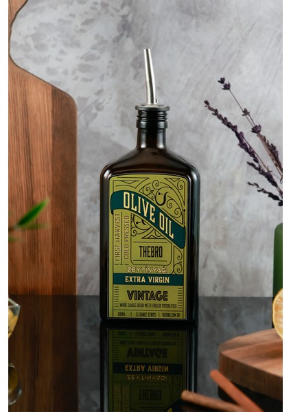 500ML Elegance Vintage Zeytinyağı Şişesi Parlak Metal Şişe Dökücülü fırsatları