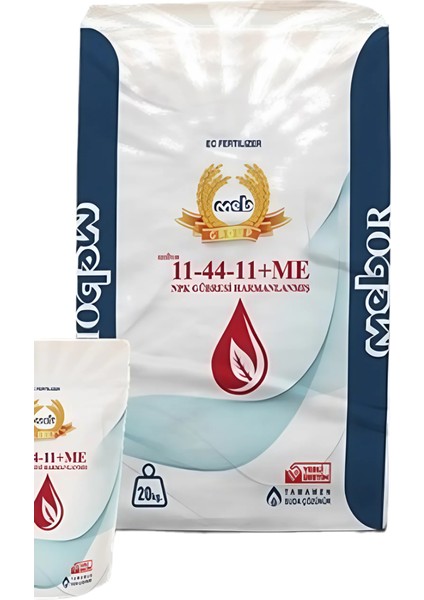 Mebor 11-44-11 Harmanlanmış Npk Gübresi 25 Kg, Azot, Fosfor, Potasyum, Bor, Bakır, Demir, Mangan