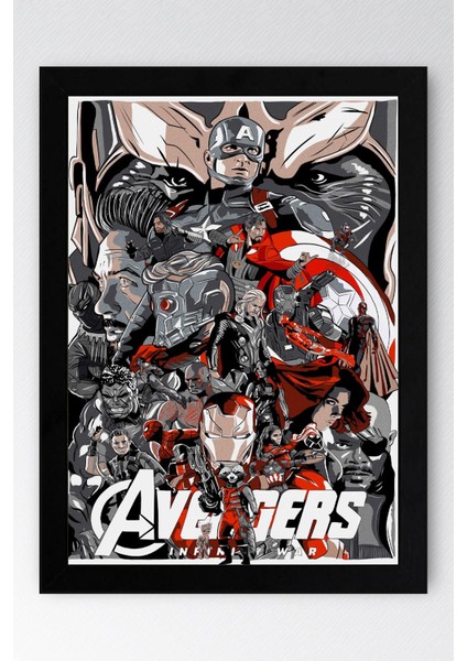 Avengers Çerçeveli Tablo - Yenilmezler Marvel Poster Tablo
