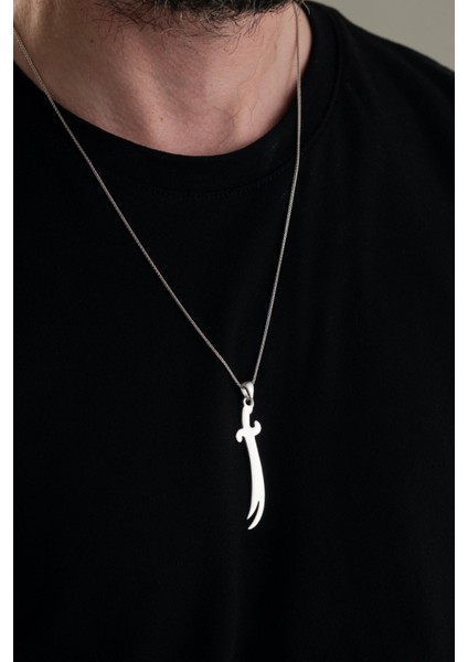 Gümüş Sade Hz Ali Zülfikar Kılıç Kılıcı Erkek Kolye fiyatları