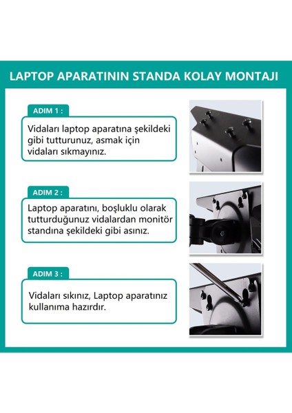 Nb H180-FP Çift Kol Amortisörlü Monitör Tutucu ve 10"-17" Laptop Standı