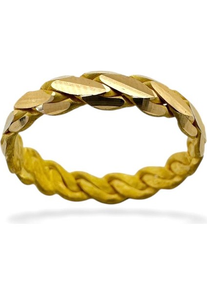 22 Ayar Altın 4 mm Adana Burması Fıstık Ezme Alyans Yüzük