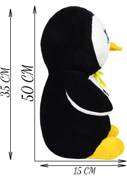 Ayıcı Oyuncak Sarı Kurdele Pelüş Penguen 50 cm