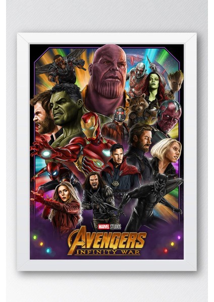 Avengers Çerçeveli Tablo - Yenilmezler Marvel Poster Tablo