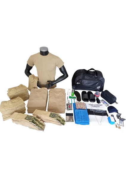 Asker malzeme fanila-boxer-çorap 24'lü ekonomik paket ful 101 parça ihtiyaç seti acemi bedelli asker KFAS24-1M