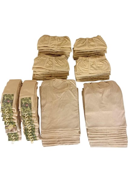 Asker malzeme fanila-boxer-çorap 24'lü ekonomik paket ful 101 parça ihtiyaç seti acemi bedelli asker KFAS24-1M modelleri