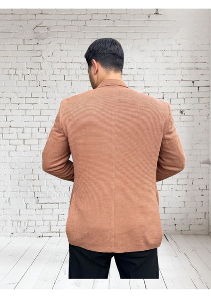 Açık Kahverengi Petek Dokulu Erkek Blazer Spor Ceket indirimleri