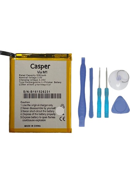 Casper Via M1 Uyumlu Batarya Pil Sıfır Orijinal + Tamir Seti