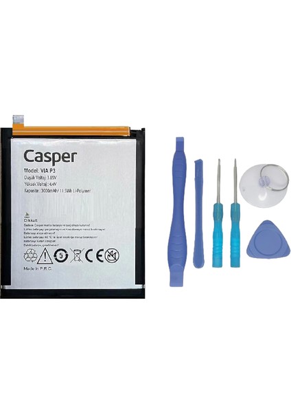 Casper Via P3 Uyumlu Batarya Pil Sıfır Orijinal + Tamir Seti