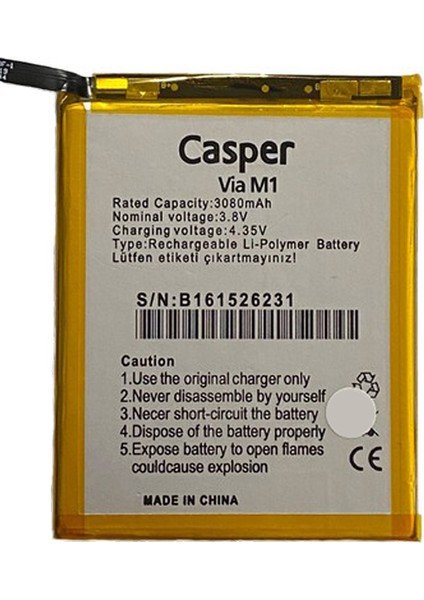 Casper Via M1 Uyumlu Batarya Pil Sıfır Orijinal