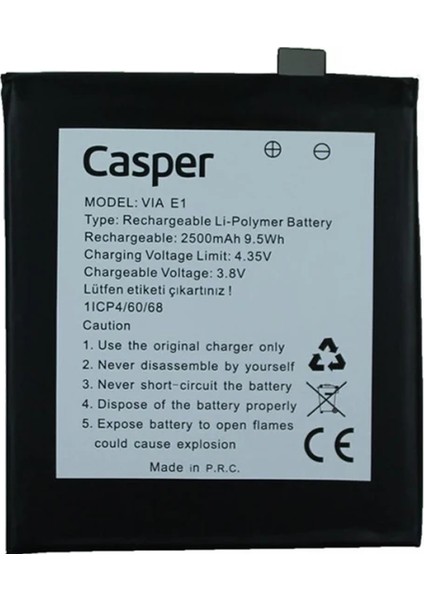 Casper Via E1 Uyumlu Batarya Pil Sıfır Orijinal