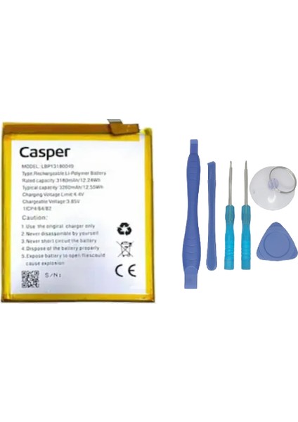 Casper Via A4 Uyumlu Batarya Pil Sıfır Orijinal + Tamir Seti