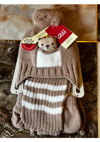 0-18 Ay Atkı Bere Eldiven Takımı Peluş Teddy