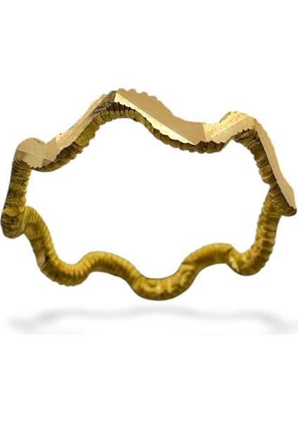 22 Ayar Altın Zikzak Ajda 2 mm Çok Şık Alyans Yüzük