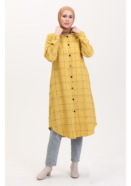 Tüvit Düğmeli Tunik 0564-02 Hardal fiyatları