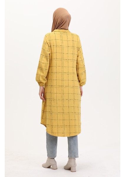 Tüvit Düğmeli Tunik 0564-02 Hardal indirimleri