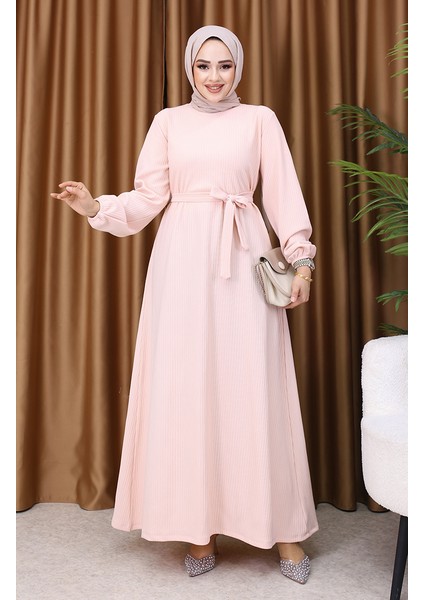 Basic Elbise 5577-02 Pudra