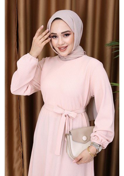 Basic Elbise 5577-02 Pudra modelleri