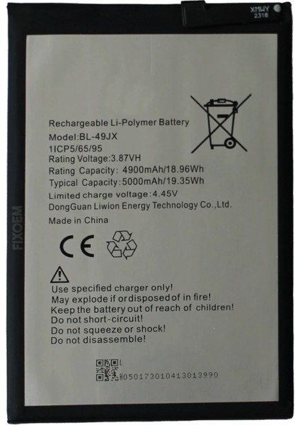 Infinix Hot 30i Uyumlu Batarya Pil Sıfır Orijinal