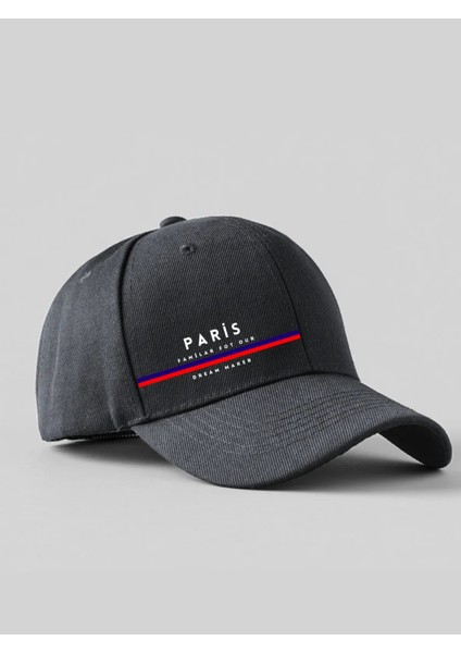 Paris Baskılı Spor Sapka Ayarlanabilir Cırtlı Şapka