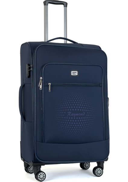 Oasis Kumaş Yüzeyli Valiz, Lacivert - Büyük Boy