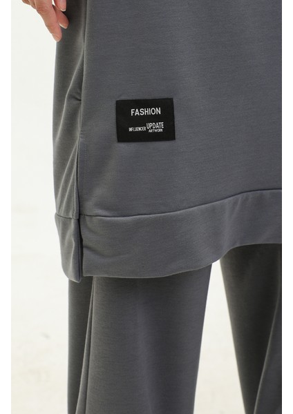 Iki Ip Tunik Pantolon Ikili Takım 0044-16 Koyu Gri fırsatları