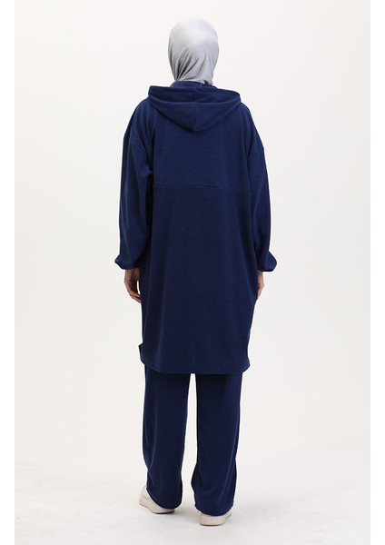 Kapüşonlu Tunik Pantolon Ikili Takım 0567-05 Saks indirimleri