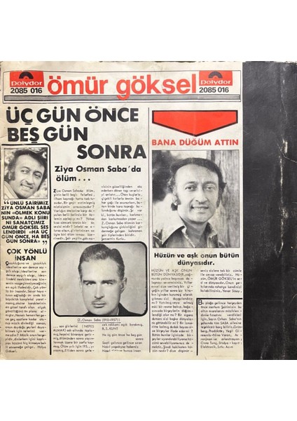 Ömür Göksel Ha Üç Gün Önce, Ha Beş Gün Sonra 45LIK Plak