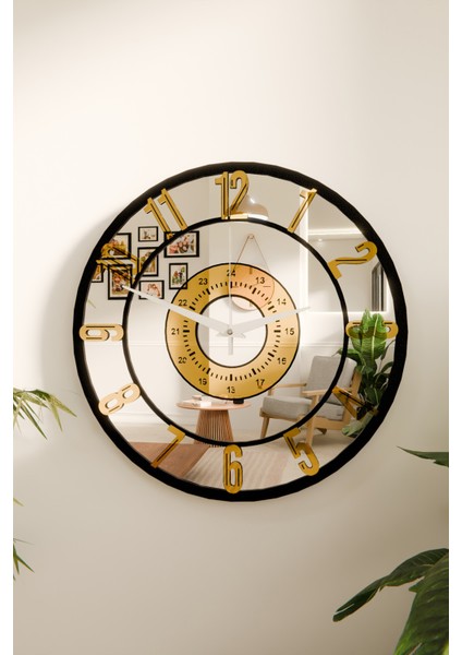 Acar Grafik Dekoratif Lüx Aynalı Pleksili Duvar Saati modelleri