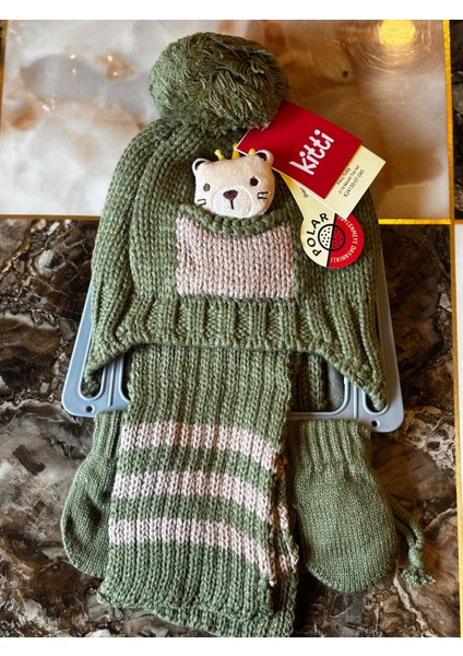 0-18 Ay Atkı Bere Eldiven Takımı Peluş Teddy