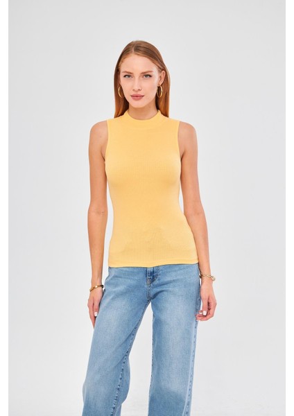 Kadın Sıfır Kol Fitilli Badi Coton Body 6027