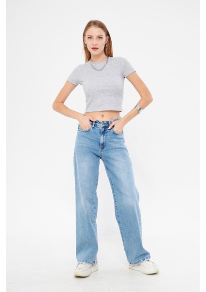 Bisiklet Yaka Kısa Kol Badi Crop Coton Body 4020 fırsatları
