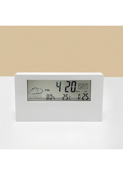 Dijital Saat - LCD Zaman Göstergeli / Beyaz fiyatları