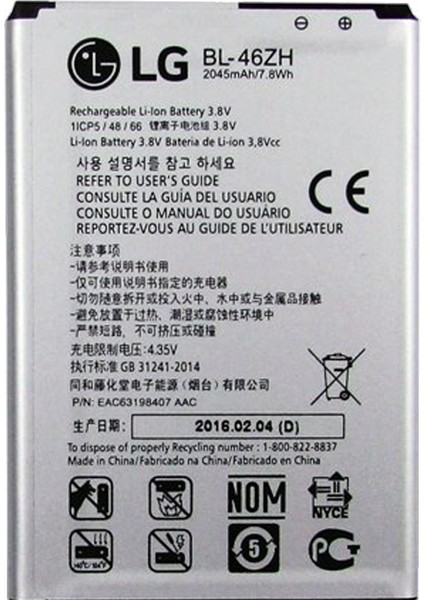 Lg K8 Uyumlu Batarya Pil Sıfır Orijinal