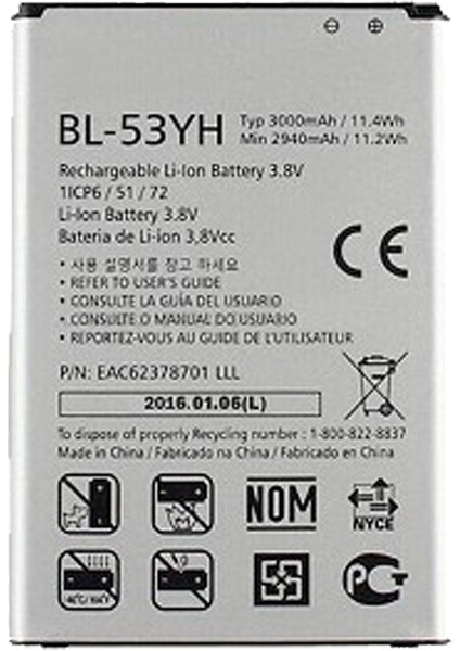 Lg G3 Uyumlu Batarya Pil Sıfır Orijinal