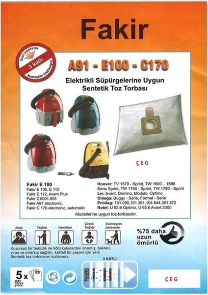 E115 Süpürge Torbası Çeg