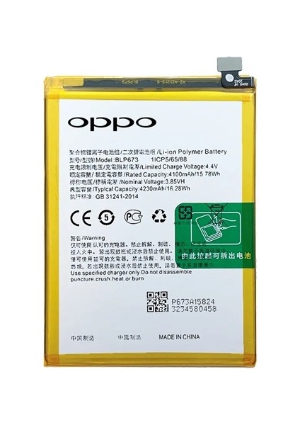 Oppo A3S - BLP673 - Uyumlu Batarya Pil Sıfır Orijinal