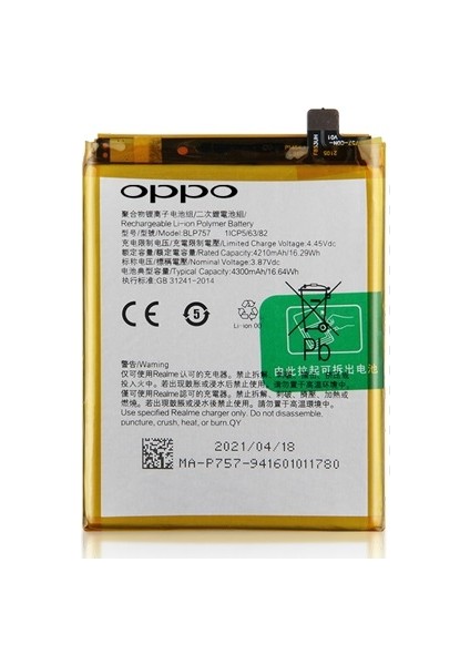 Oppo Realme 6s - BLP757 - Uyumlu Batarya Pil Sıfır Orijinal
