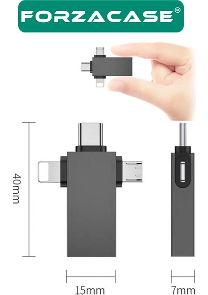 Micro USB Type-C Lightning To 4in1 Otg USB Çevirci Kamera Flash Bellek Adaptör - FC930 fiyatları