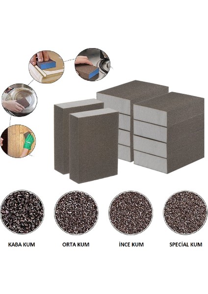 Sünger Takoz Zımpara 92X68X26MM 7 Parça