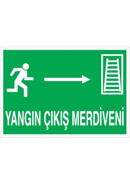 Yangın Çıkış Merdiveni Uyarı Tabelası - 50 x 70 Foreks - Aç5