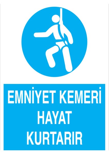 Eminiyet Kemeri Hayat Kurtarır Uyarı Tabelası - 35 x 50 Alüminyum Kompozit Panel - Ekdt2
