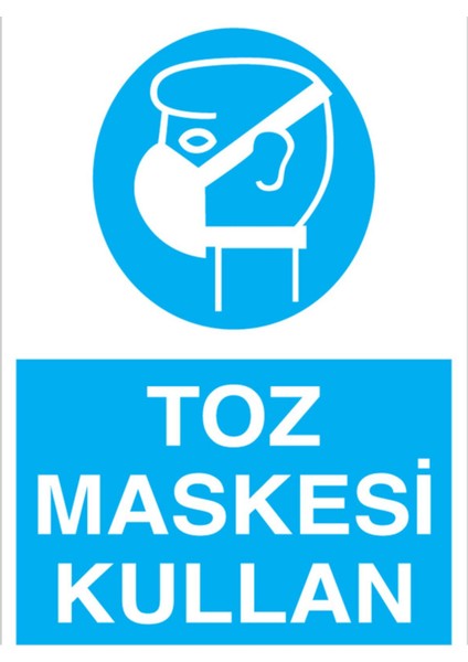 Toz Maskesi Kullan Uyarı Tabelası - 50 x 70 Alüminyum Kompozit Panel - Tgm3